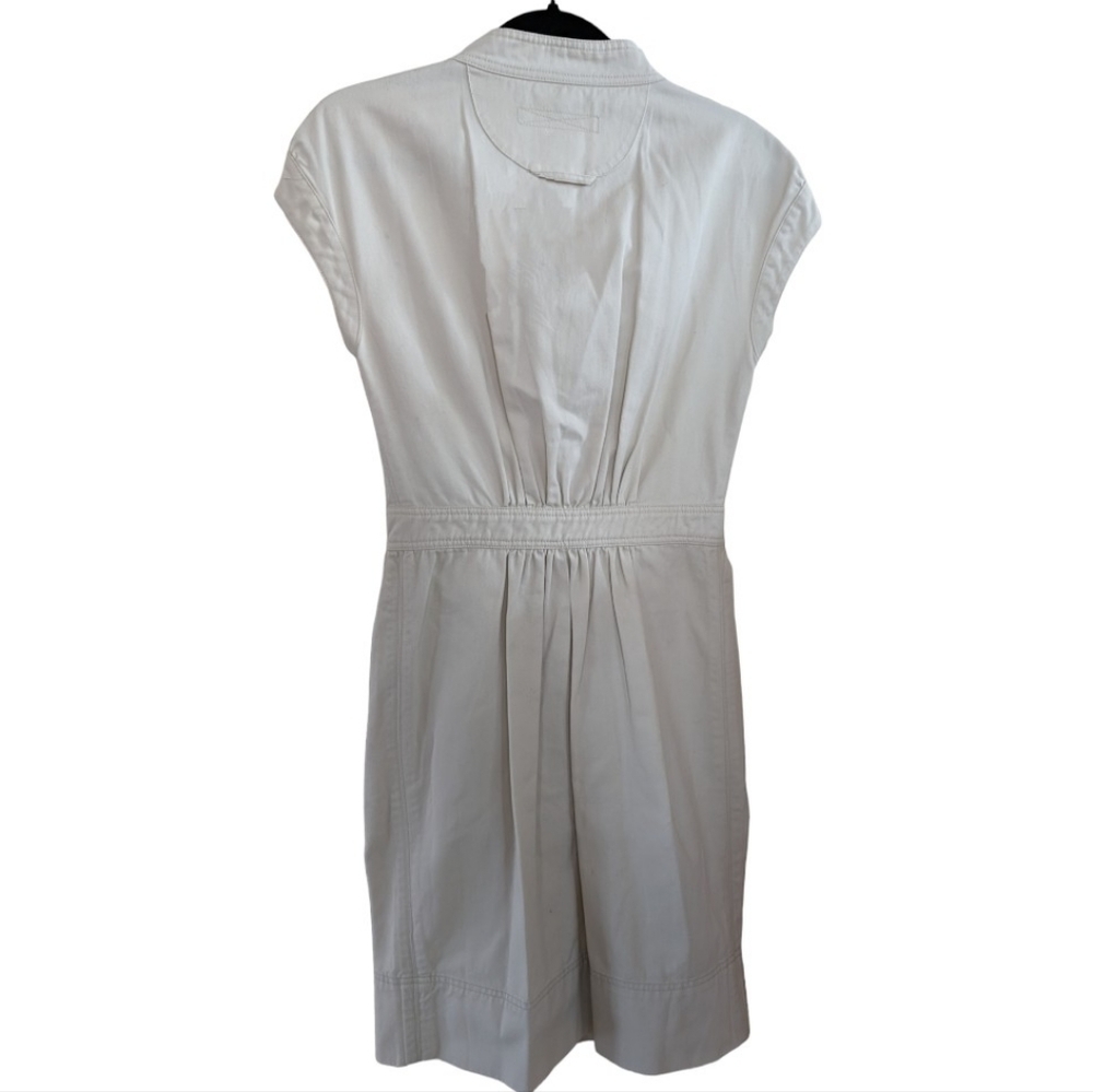 Marc Jacobs Cream/Tan Snap Front Tie Waist "trench" dress Size 4 Classy - Picture 3 of 11